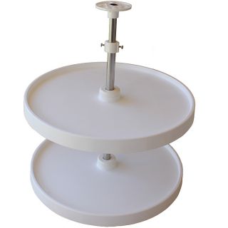 Double Round 24 inch Lazy Susan Turntable with Two Rotating Trays