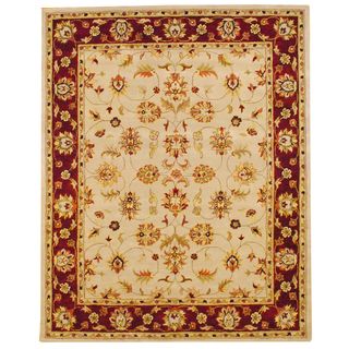 Hand tufted Indo Beige/ Red Wool Rug (8 x 10)