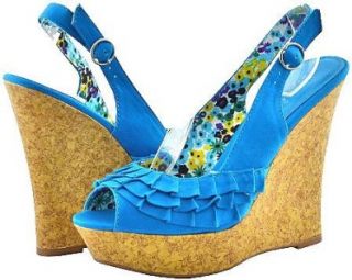  Qupid Bikini 42x Turquoise Women Wedge Sandals, 9 M US Shoes