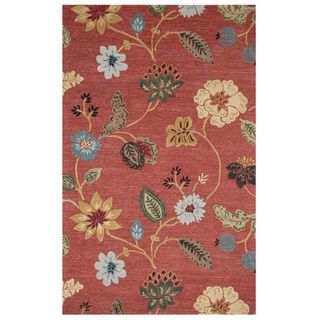 Hand tufted Red Wool Rug (5 x 8)