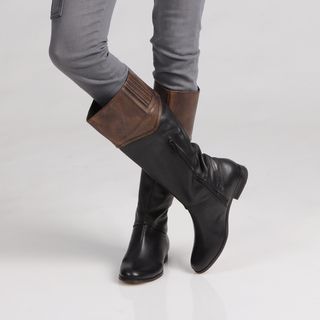 Luichiny Womens Black/ Cognac Boots