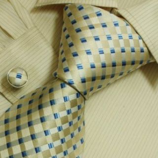 Khaki Checkers Designer Ties for Men Blue Checker Discount