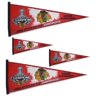 Chicago Blackhawks Stanley Cup Champion Pennants (Set of 4