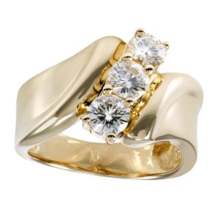 14k Yellow Gold Lab created Moissanite Ring