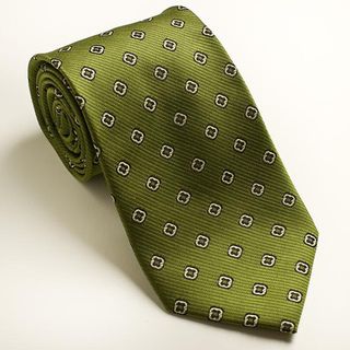 Platinum Ties Mens Patterned Green Clover Tie