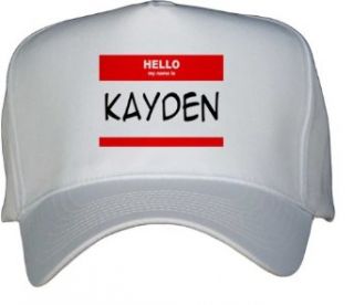 HELLO my name is KAYDEN White Hat / Baseball Cap: Clothing
