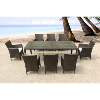Italy 220 Wicker Patio Table and Chair Outdoor Dining Set