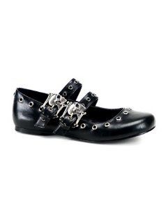Skull Buckle Flat Gothic Shoe   9 Shoes