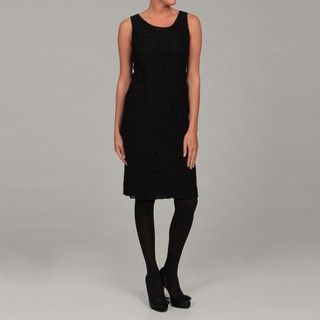 Kasper Womens Black Floral Lace Dress