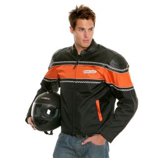 Blouson moto en cuir et textile   Protection épaule, coude et dorsale