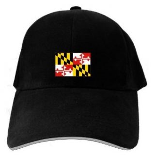 Caps Black  Flag Embroidery Maryland  State Clothing