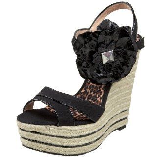 Womens Antoinette Wedge,Black Snake,10 M US Betsey Johnson Shoes