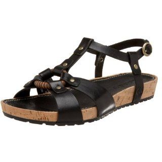 Timberland Womens Estela Ring Ankle Strap Sandal,Black,5.5 M: Shoes