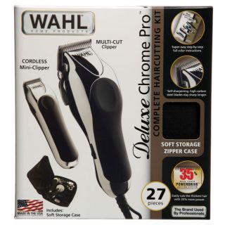 Wahl Deluxe Chrome Pro 27 piece Complete Haircutting Kit