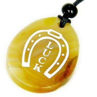 Lucky Horse Shoe Wish Stone Natural Agate Gemstone