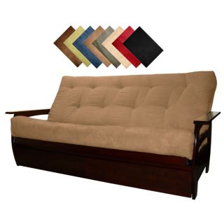 Solid All Wood Tampa Microfiber Suede Inner Spring Queen size Futon