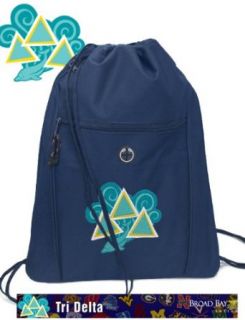Tri Delta Dolphin Design Backpack Cinch Drawstring Style
