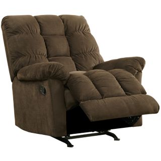 Berkshire Chocolate Brown Fabric Rocker Recliner Chair