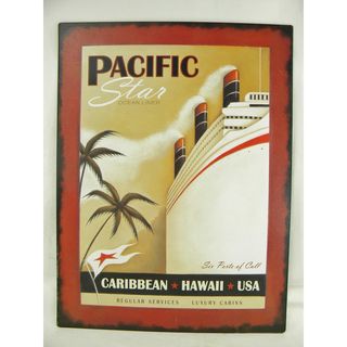 Vintage Style Pacific Star Ocean Liner Metal Sign