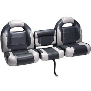 DeckMate Bass Boat Seats (2)   Charcoal Gray & Light Gray