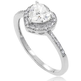 Tressa Sterling Silver CZ Heart Bridal Ring