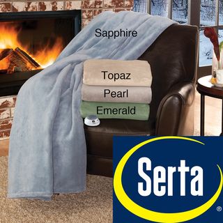 Serta Brand Soft Luxe Plush Electric Warming Blanket