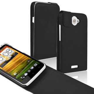 BasAcc Black Leather Flip Case for HTC One X