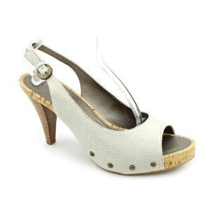Lumina Womens Size 11 White Open Toe Leather Slingbacks Shoes Shoes