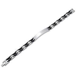Stainless Steel and Rubber Bike Chain ID Bracelet
