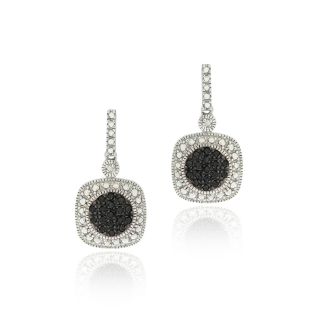 Sterling Silver 2/5ct TDW Black Diamond Square Earrings
