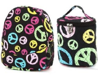 Peace Backpack & Small Snack / Lunch Bag Set Black / Multi