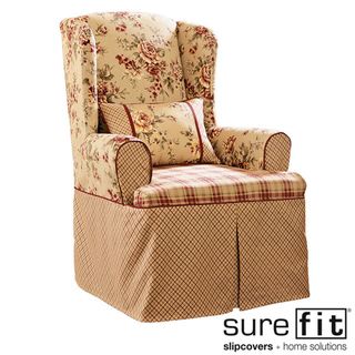 Lexington Taupe Washable Wing Chair Slipcover