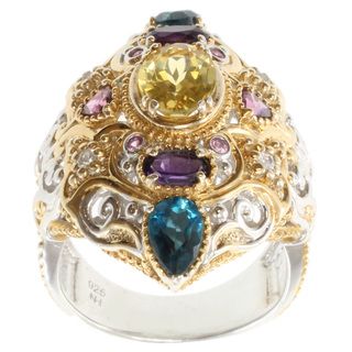 Michael Valitutti Two tone Multi gemstone Ring