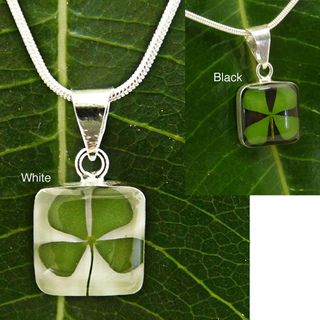 Sterling Silver Four leaf Clover Necklace (Mexico)