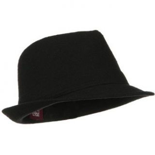 Solid Wool Blend Winter Fedora Hat   Black W18S62F