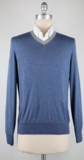 New Brunello Cucinelli Blue Sweater Small/48 Clothing