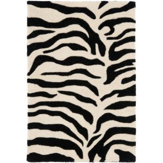 Handmade Soho Zebra Beige/ Black New Zealand Wool Rug (2 x 3) MSRP
