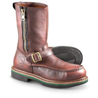   Zip Safety Toe Wellington Boots Dark Brown, DARK BROWN, 9EE Shoes