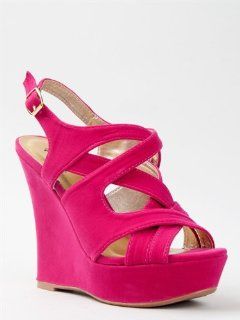 Platform Wedge Heel Strappy Slingback Velvet Sandal ZOOSHOO Shoes