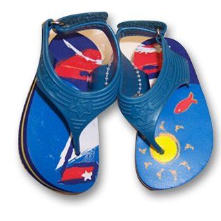 Toddler Boys Blue Flip Flop Thong Sandals Size 9 12 Months: Shoes