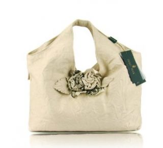 PAOLO MASI Italian Designer Cream Leather Handbag Purse