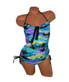 Island Soul 2 pc Tropics Bikini Tankini Style Halter