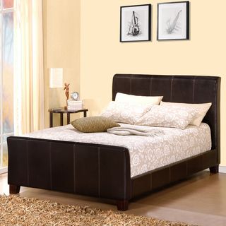 Castillian Dark Brown Upholstered King size Sleigh Bed