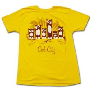 Bravado Mens Owl City T Shirt,Yellow,Small Clothing