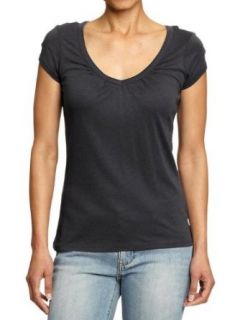 Old Navy Womens Ruched V Neck Tees Clothing