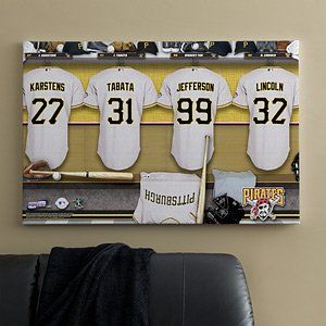Personalized MLB Baseball Locker Room Canvas   Pittsburgh