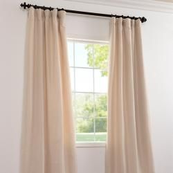 Faux Silk Taffeta Antique Beige 108 inch Curtain Panel