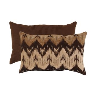 Pillow Perfect Ikat Brown Chevron Rectangular Throw Pillow