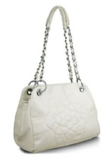 White Super soft leather like chain strap bag Handbag A 101 Clothing