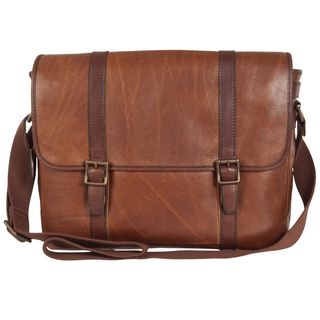 Fossil Estate Brown Leather Messenger Bag